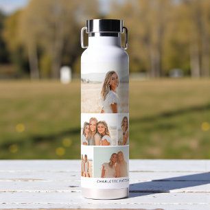 Multi Photo Collage Create Your Own Personalised Water Bottle