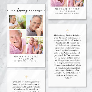 Multi Photo Collage Funeral Prayer Card