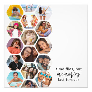 Multi Photo Collage Memories Simple Modern Square