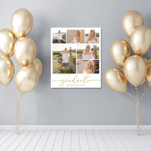 Multi Photo Collage Modern Graduation Script Poster