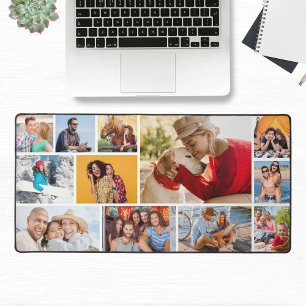 Multi Photo Collage Modern Personalised Desk Mat