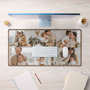 Multi Photo Collage Modern Personalised Family Desk Mat