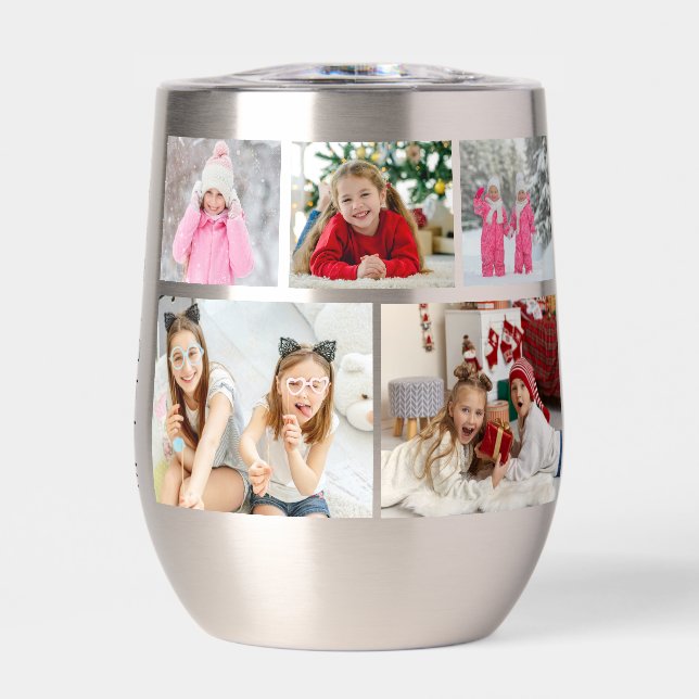 Multi Photo Collage Modern Personalised Name (Front)