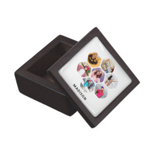 Multi Photo Collage Modern Personalised Name Gift Box