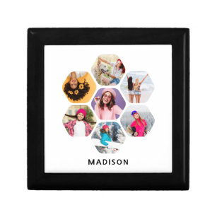 Multi Photo Collage Modern Personalised Name Gift Box