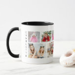 Multi Photo Collage Modern Personalised Name Mug<br><div class="desc">Multi Photo Collage Modern Personalised Name Tea Coffee Mugs features a photo collage of six of your favourite photos. Personalised with your name in modern black script. Perfect for birthday,  Christmas,  baby shower and more. PHOTO TIP: centre your photos before uploading to Zazzle. Designed by ©Evco Studio www.zazzle.com/store/evcostudio</div>