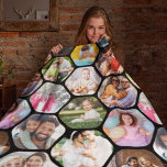 Multi Photo Collage Simple Modern Hexagon Pattern Fleece Blanket<br><div class="desc">Multi Photo Collage Simple Modern Hexagon Honeycomb Pattern Personalised Fleece Blanket features a photo collage of your favourite photos in a hexagon shape. Perfect for gifts for birthday, Christmas, Mother's Day, Father's Day, Grandparents, brother, sister, best friend and more. PHOTO TIP: centre your photos before uploading to Zazzle. Designed by...</div>