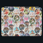 Multi Photo Collage Simple Modern Hexagon Pattern iPad Air Cover<br><div class="desc">Multi Photo Collage Simple Modern Hexagon Honeycomb Pattern Personalised iPad Covers Cases features a photo collage of your favourite photos in a hexagon shape. Perfect for gifts for birthday, Christmas, Mother's Day, Father's Day, Grandparents, brother, sister, best friend and more. PHOTO TIP: centre your photos before uploading to Zazzle. Designed...</div>