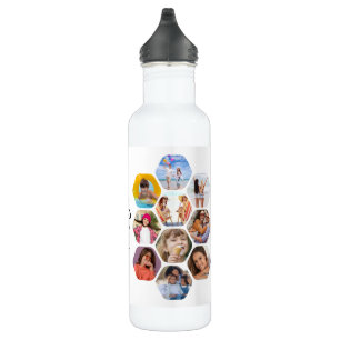 Multi Photo Collage Simple Modern Personalised 710 Ml Water Bottle