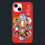 Multi Photo Collage Simple Modern Personalised Case-Mate iPhone 14 Case<br><div class="desc">Multi Photo Collage Simple Modern Personalised Name Hexagon Pattern Smartphone iPhone Case features a photo collage of your favourite photos in a hexagon shape. Personalised with your name. Perfect for birthday, Christmas, Mother's Day, Father's Day, Grandparents, brother, sister, best friend and more. PHOTO TIP: centre your photos before uploading to...</div>