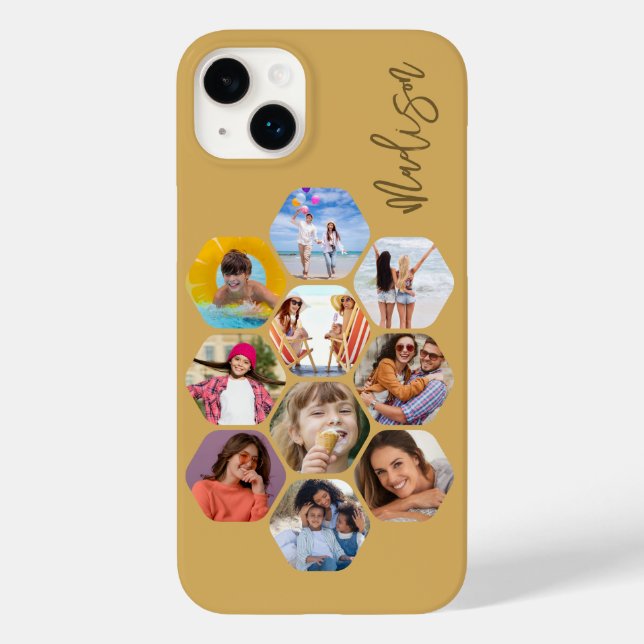 Multi Photo Collage Simple Modern Personalised Case-Mate iPhone Case (Back)