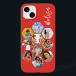 Multi Photo Collage Simple Modern Personalised Case-Mate iPhone 14 Plus Case<br><div class="desc">Multi Photo Collage Simple Modern Personalised Name Hexagon Pattern Smartphone iPhone Case features a photo collage of your favourite photos in a hexagon shape. Personalised with your name. Perfect for birthday, Christmas, Mother's Day, Father's Day, Grandparents, brother, sister, best friend and more. PHOTO TIP: centre your photos before uploading to...</div>