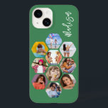 Multi Photo Collage Simple Modern Personalised Case-Mate iPhone 14 Case<br><div class="desc">Multi Photo Collage Simple Modern Personalised Name Hexagon Pattern Smartphone iPhone Case features a photo collage of your favourite photos in a hexagon shape. Personalised with your name. Perfect for birthday, Christmas, Mother's Day, Father's Day, Grandparents, brother, sister, best friend and more. PHOTO TIP: centre your photos before uploading to...</div>