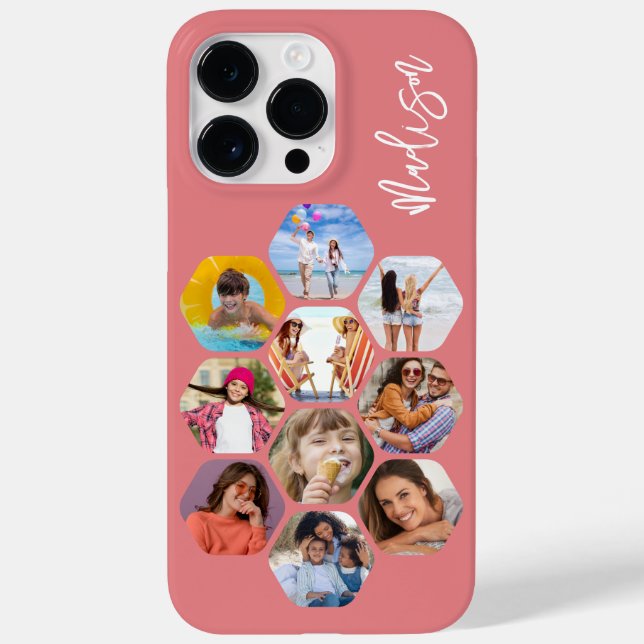 Multi Photo Collage Simple Modern Personalised Case-Mate iPhone Case (Back)