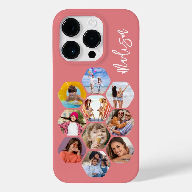 Multi Photo Collage Simple Modern Personalised Case-Mate iPhone Case (Back)