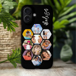 Multi Photo Collage Simple Modern Personalised iPhone 16 Case<br><div class="desc">Multi Photo Collage Simple Modern Personalised Name Hexagon Pattern Smartphone iPhone 16 Case Cover features a photo collage of your favourite photos in a hexagon shape. Personalised with your name. Perfect for birthday,  Christmas,  Mother's Day,  Father's Day,  Grandparents,  brother,  sister,  best friend and more. Designed by ©Evco Studio www.zazzle.com/store/evcostudio</div>