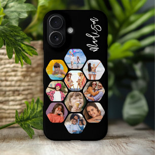 Multi Photo Collage Simple Modern Personalised iPhone 16 Case