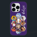 Multi Photo Collage Simple Modern Personalised Case-Mate iPhone 14 Pro Case<br><div class="desc">Multi Photo Collage Simple Modern Personalised Name Hexagon Pattern Smartphone iPhone Case features a photo collage of your favourite photos in a hexagon shape. Personalised with your name. Perfect for birthday, Christmas, Mother's Day, Father's Day, Grandparents, brother, sister, best friend and more. PHOTO TIP: centre your photos before uploading to...</div>