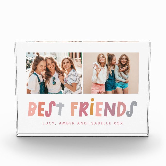 Multi photo colourful fun typography best friends (Front)