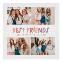 Multi photo colourful fun typography best friends