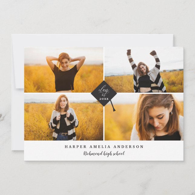 Multi photo geometric graduation announcement (Front)