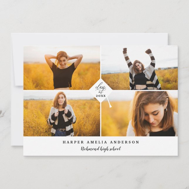 Multi photo geometric graduation announcement (Front)