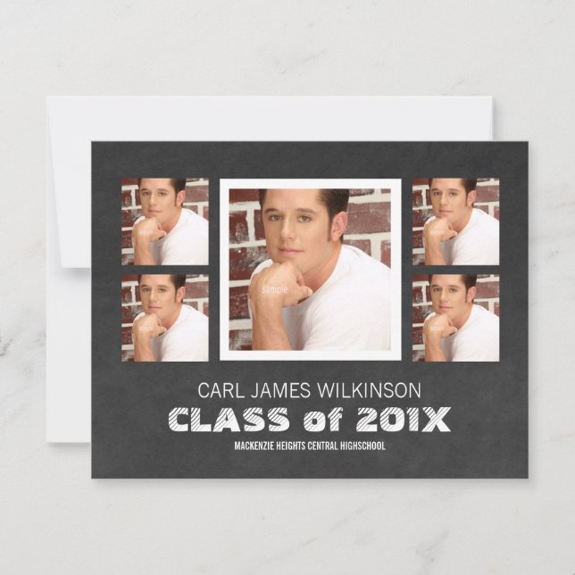 Multi Photo Graduation for Guys Announcement (Front)