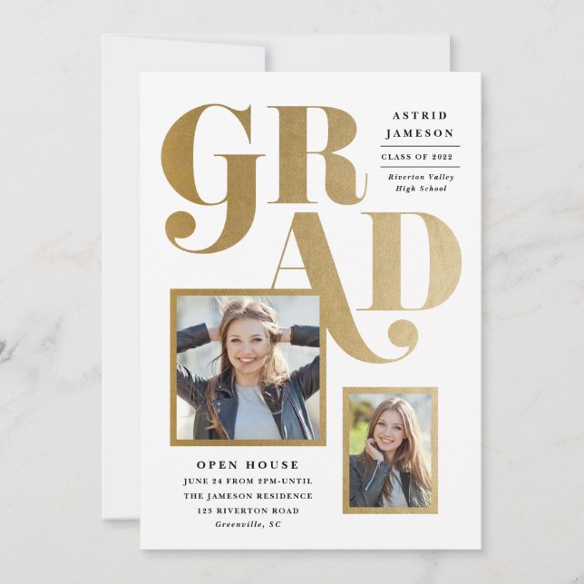 Multi photo graduation invitation (Front)
