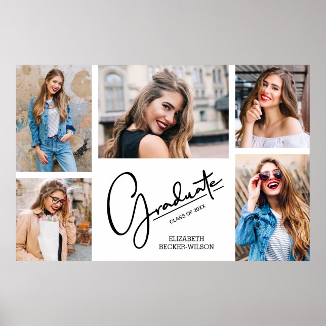 Multi Photo Graduation Keepsake Poster (Front)