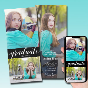 Multi Photo Graduation Party Invitations