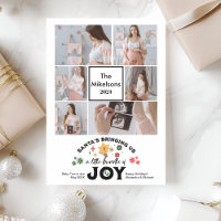 Multi Photo Groovy Christmas Pregnancy Announcemen