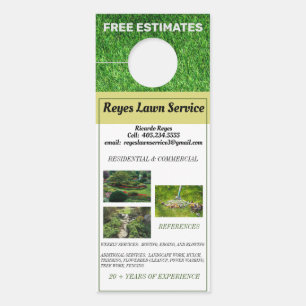Multi-Photo Lawn Service Free Estimate Door Hanger