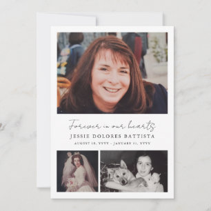 Multi Photo Memorial Sympathy Funeral Program Invitation