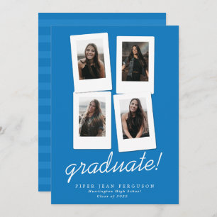 Multi Photo Modern Snapshots Graduation Announcement