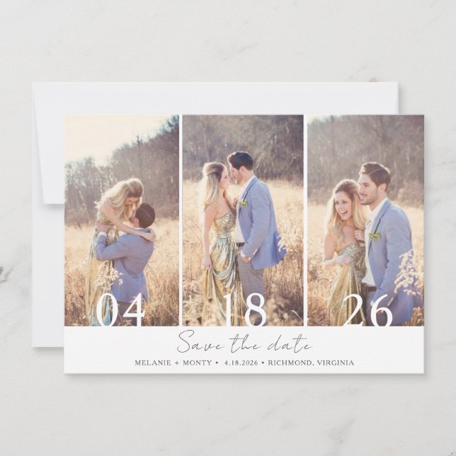 Multi-Photo Modern Wedding Save the Date (Front)