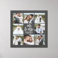 Multi photo monogram wedding family gift
