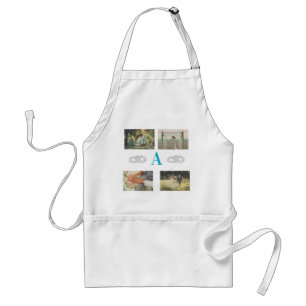 Multi Photo monogram wedding family gift  Standard Apron
