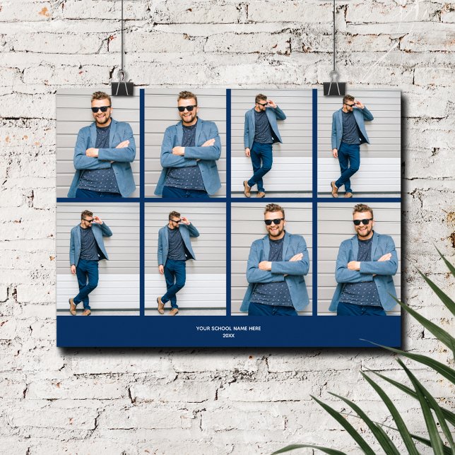 Multi Photo Navy Blue Graduation Poster (Multi Photo Navy Blue Graduation Poster, INSTANT DOWNLOAD and/or PRINTED)