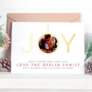 Multi Photo Ornament Merry Christmas Gold JOY