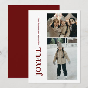 Multi-photo With Vertical Text Fun Design Holiday Card