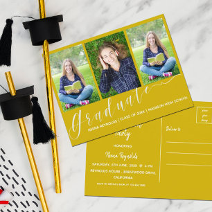 Multi Photo Yellow 2024 Graduation Announcement
