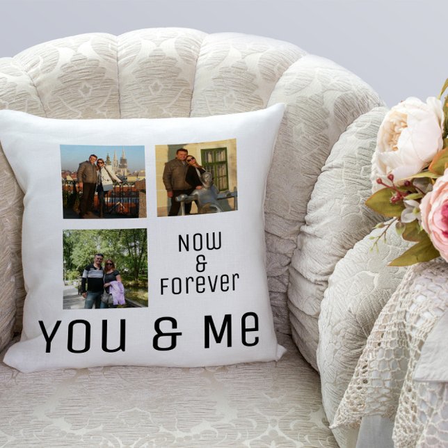 Multi Photos Gift for Couple Throw Pillow (Creator Uploaded)