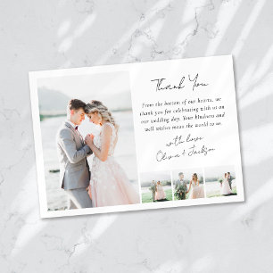 Multi Picture Love & Thanks Wedding Thank You Card