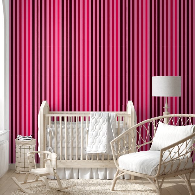 Multi Pink Stripe  Wallpaper (Kids)