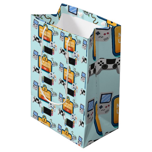 Multi Platform Video Game Medium Gift Bag (Front Angled)