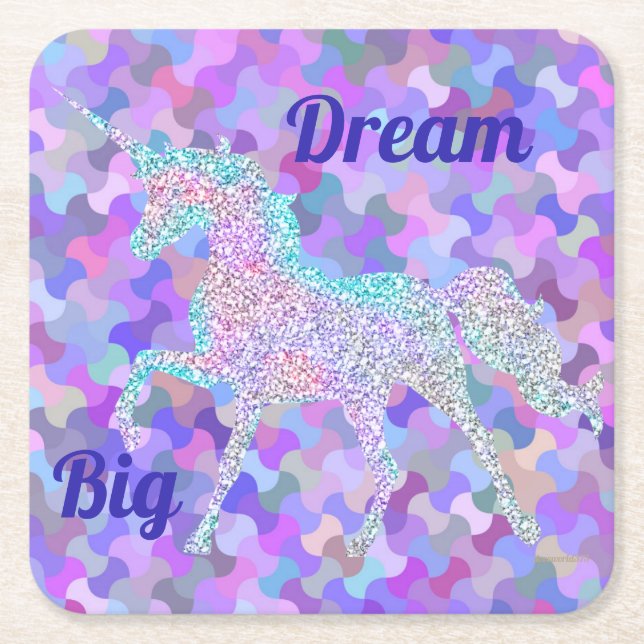 Multi-Prism Coloured Unicorn Coaster (Front)
