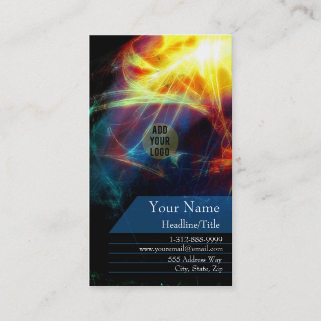Multi Psychedelic Burst Fractals Business Card (Front)