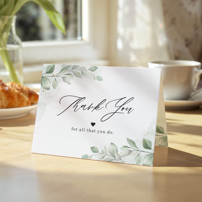 Multi-Purpose Chic Greenery Eucalyptus Thank You Card (Creator Uploaded)