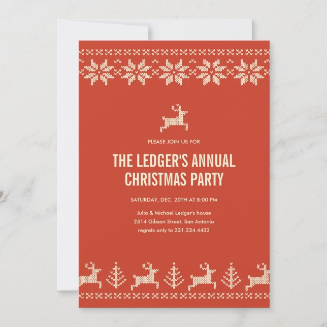 Multi-Purpose Christmas Party Sweater Invitations (Front)