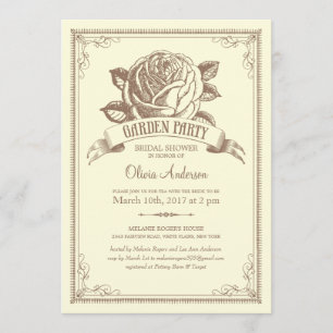 Multi-purpose Vintage Garden Party Invitations